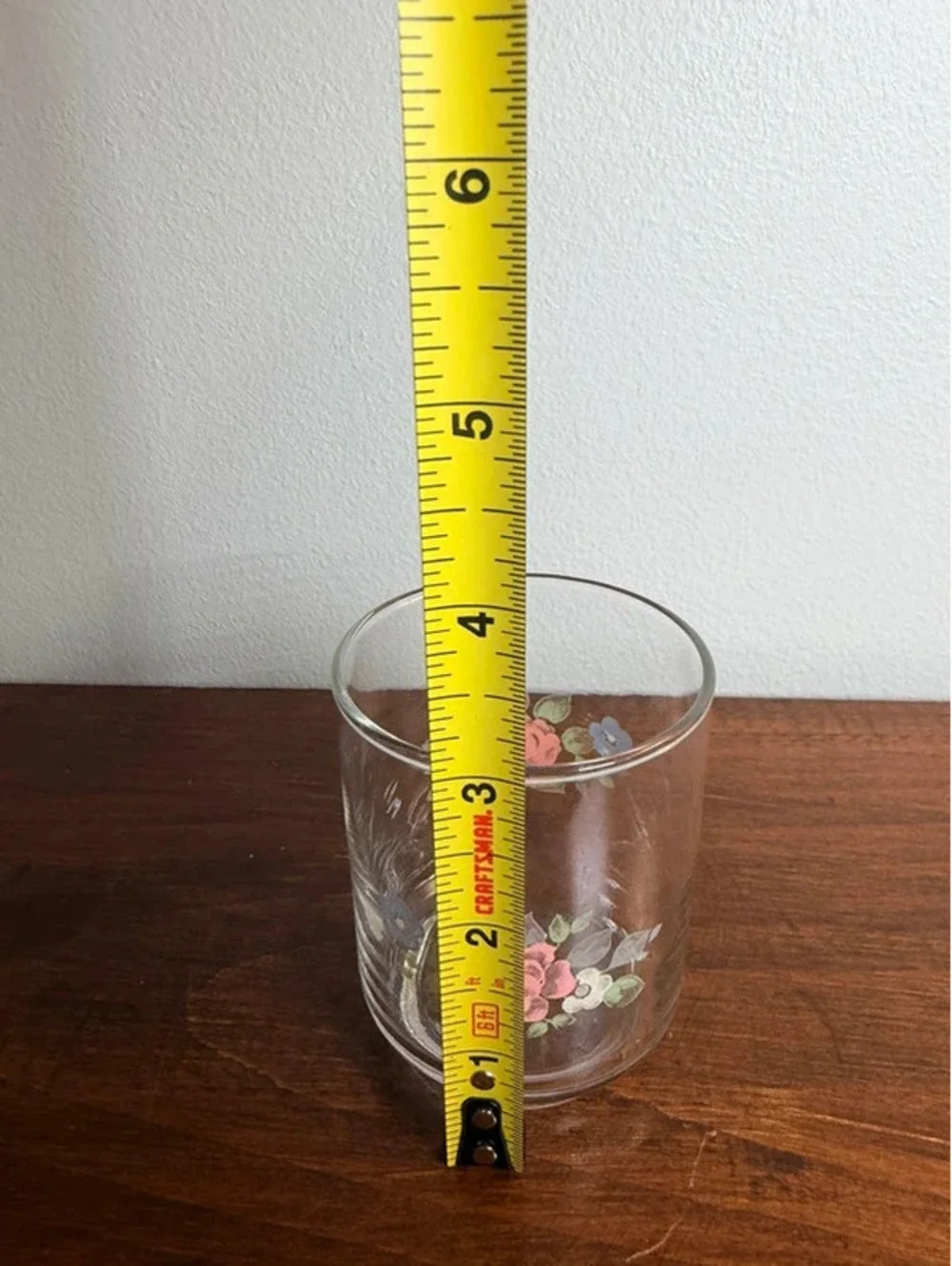 Vintage Floral Drinking Glasses Set of 3